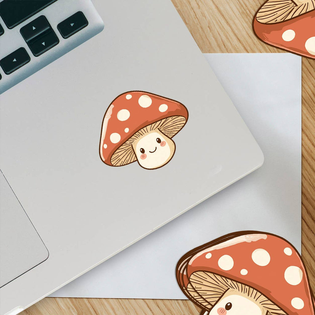 Happy Orange Mushroom Sticker