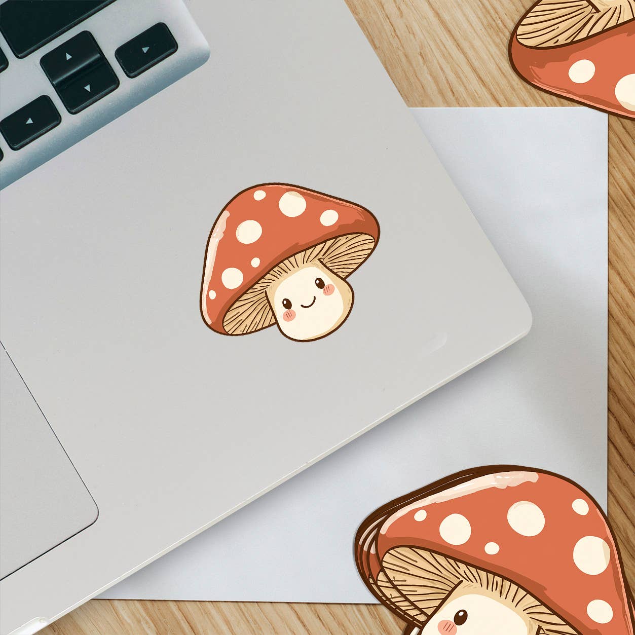 Happy Orange Mushroom Sticker