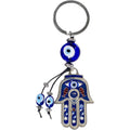 Evil Eye Talisman Key Ring Blue Inlay Fatima Hand
