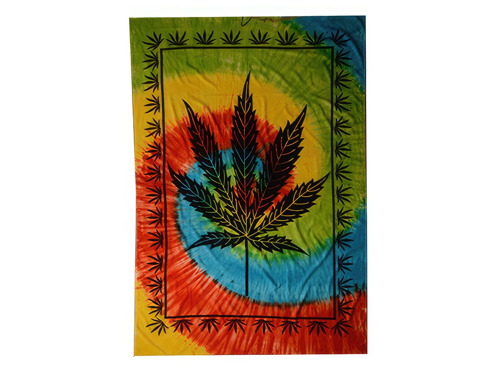 Panama Red Tye Dye Hemp Leaf Twin Tapestry