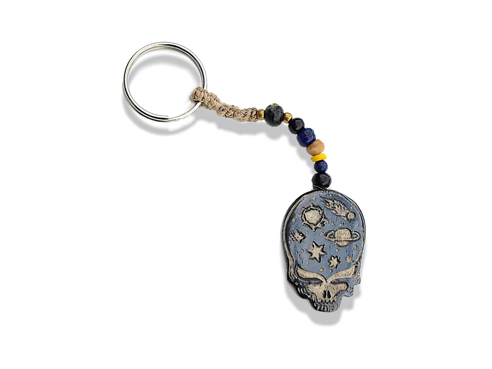 Steal The Night Away Grateful Dead Hand Carved Bone Keychain