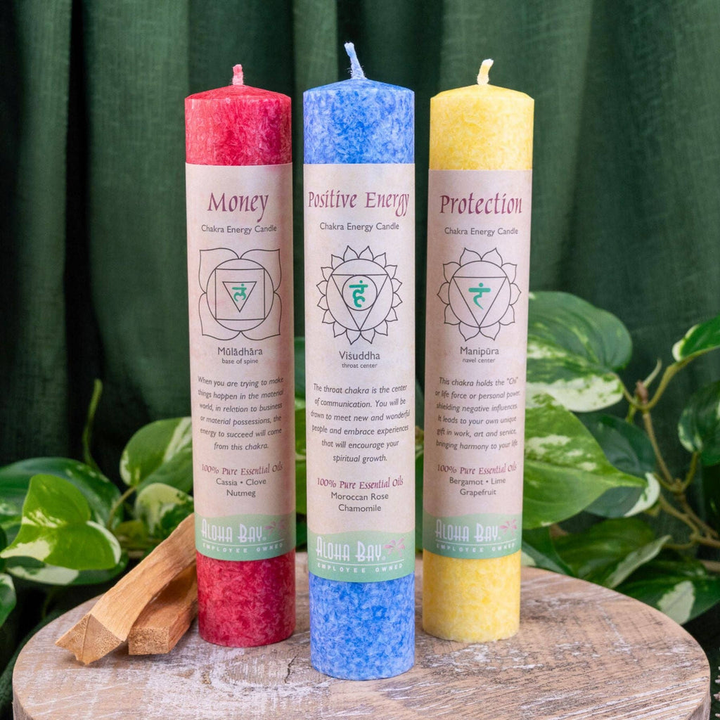 Aloha Bay 7 Chakra Energy Pillar Candle.