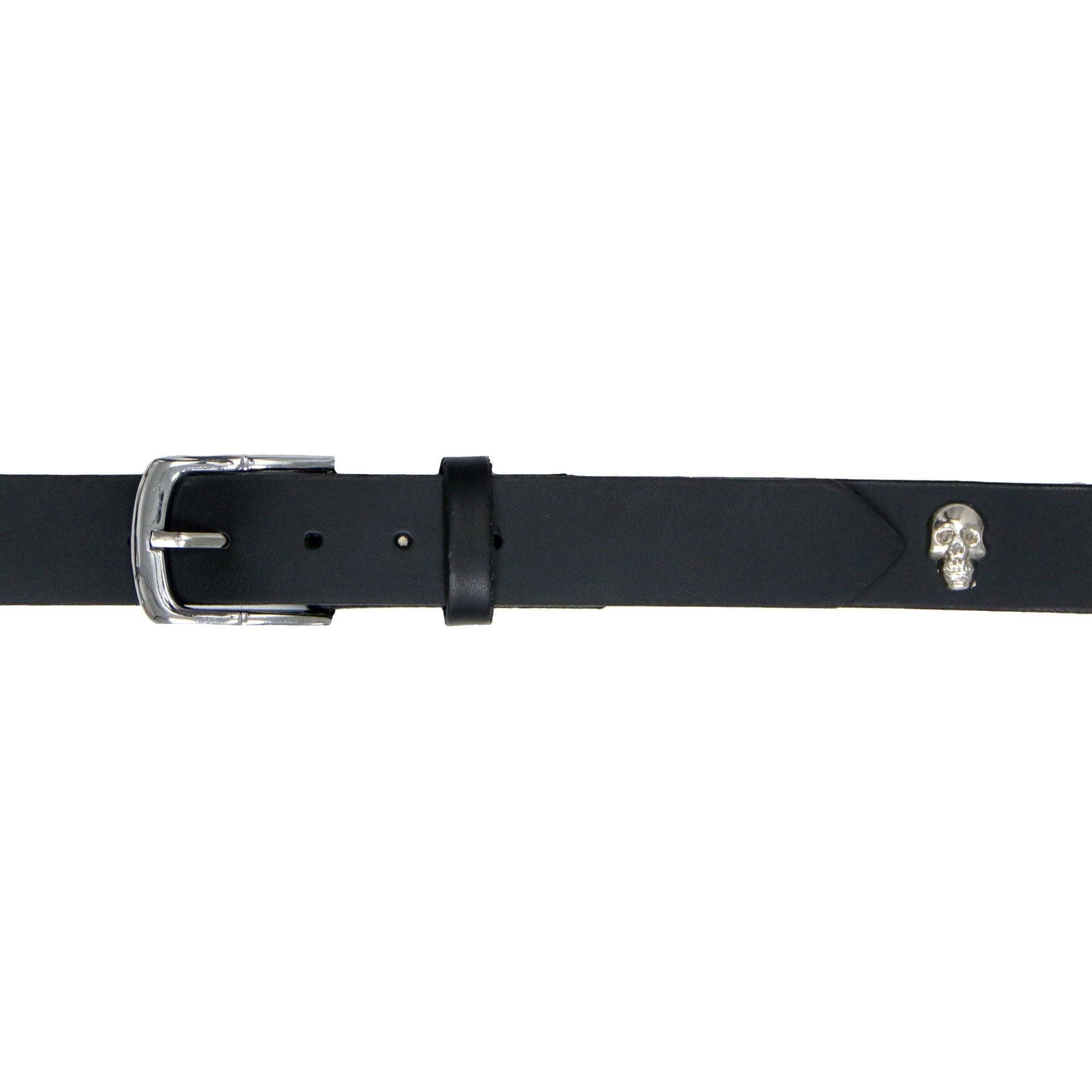 Hot Leathers Full Skull Black Leather Belt BLA1042