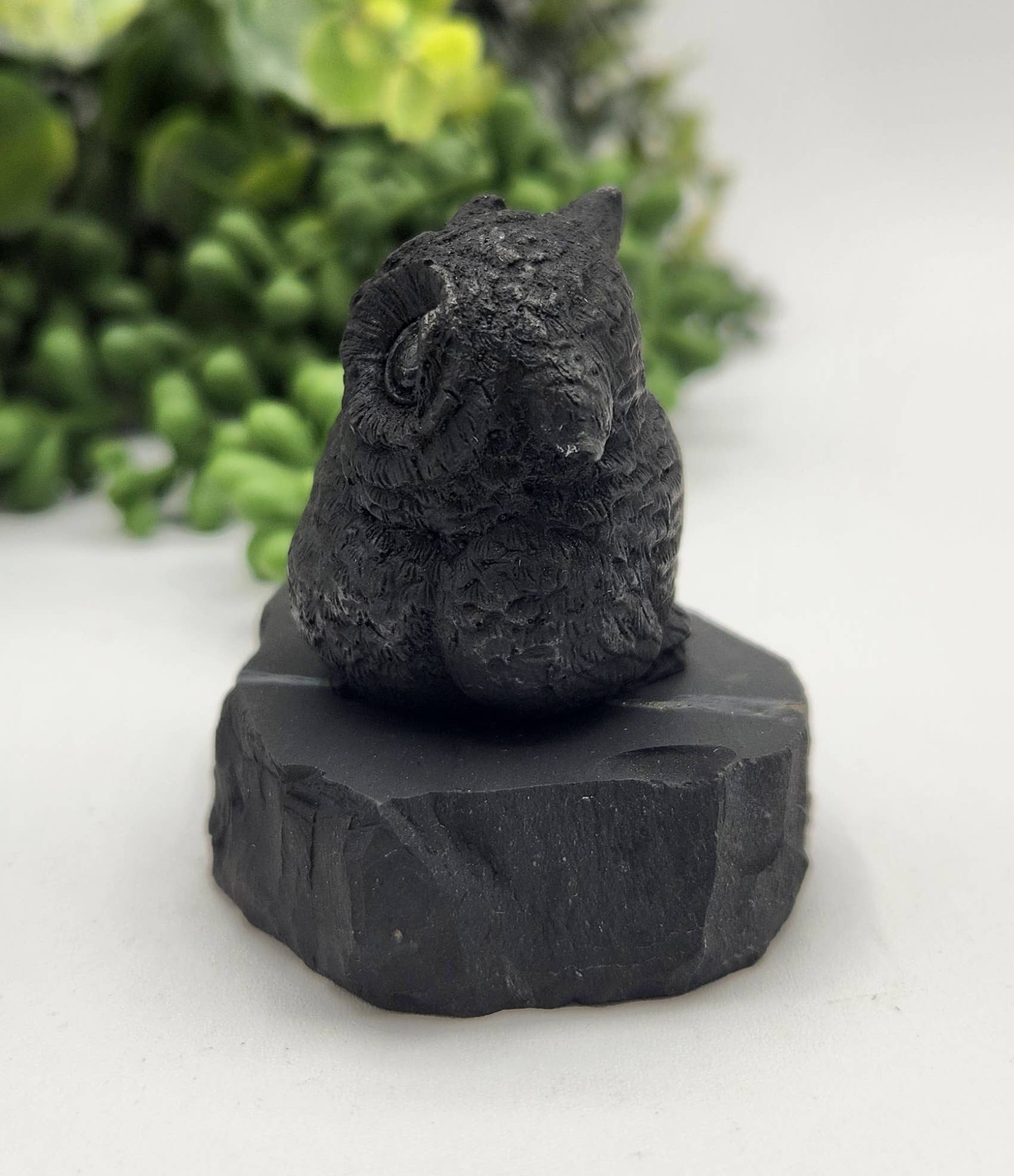 Shungite Figurine Owl and Owlet - EMF Protection (6.5x4x5cm)
