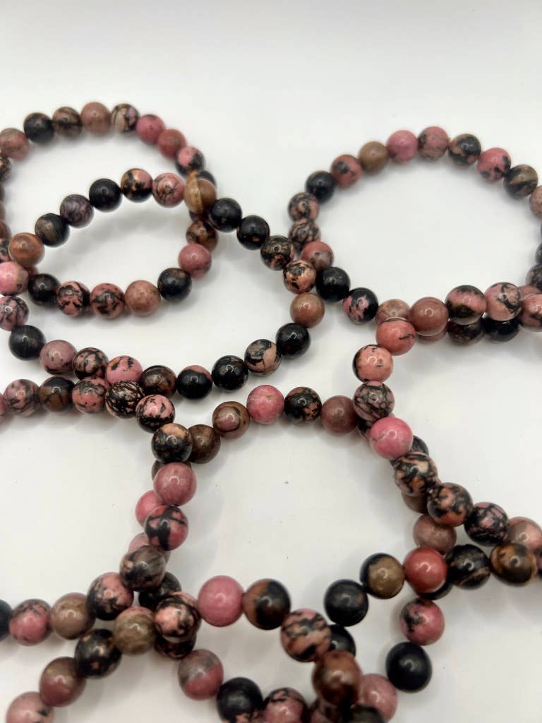 Rhodonite Crystal Bracelet - 8mm