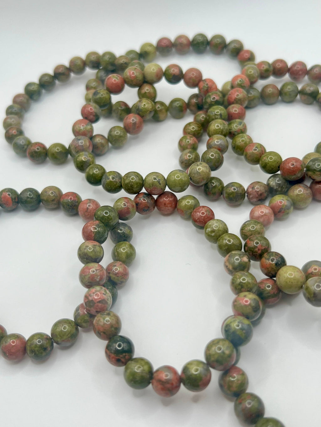 Unakite Crystal Bracelet - 8mm Bead