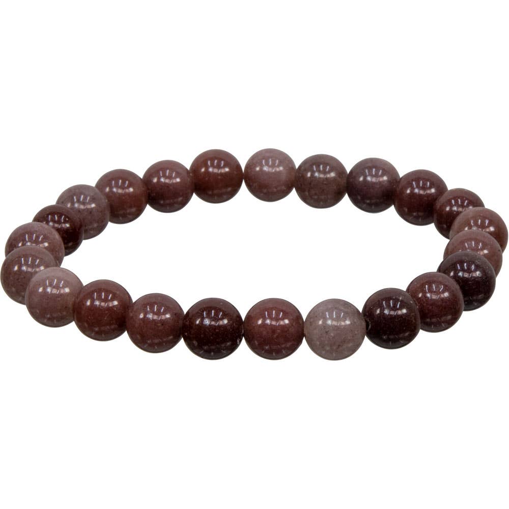 Elastic Bracelet 8mm Round Beads - Purple Aventurine