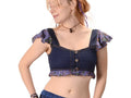 Denim Halter Cotton Print Cutie Crop Top