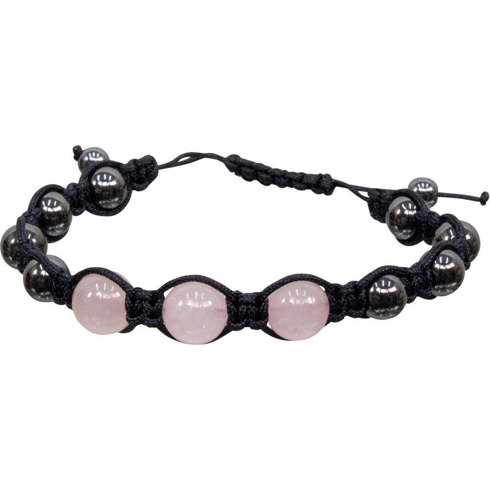 Magnetic Hematite Bracelet - Rose Quartz (Each)