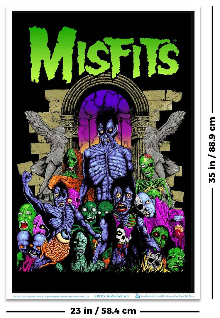 Misfits Earth A.D. Flocked Black Light Poster - 23" x 35"
