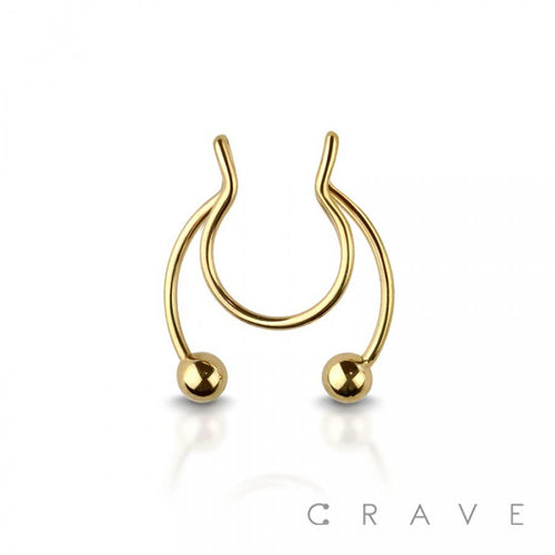 316L SURGICAL STEEL FAKE SEPTUM HORSESHOE