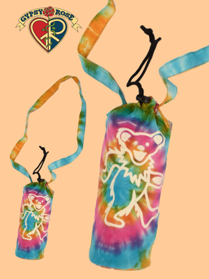 Grateful Dead Dancing Bear Tye Dye Water Bottle Bag/Pouch