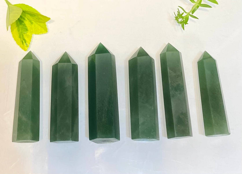 Natural Aventurine Obelisk Tower Point Crystal Healing