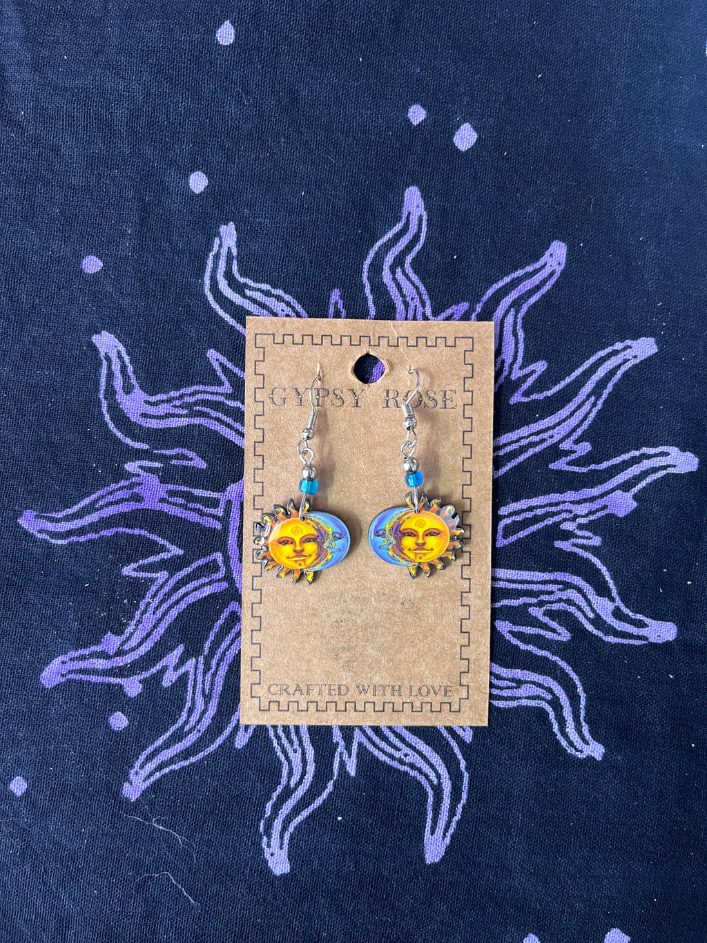 ACRYLIC SUN AND MOON EARRINGS