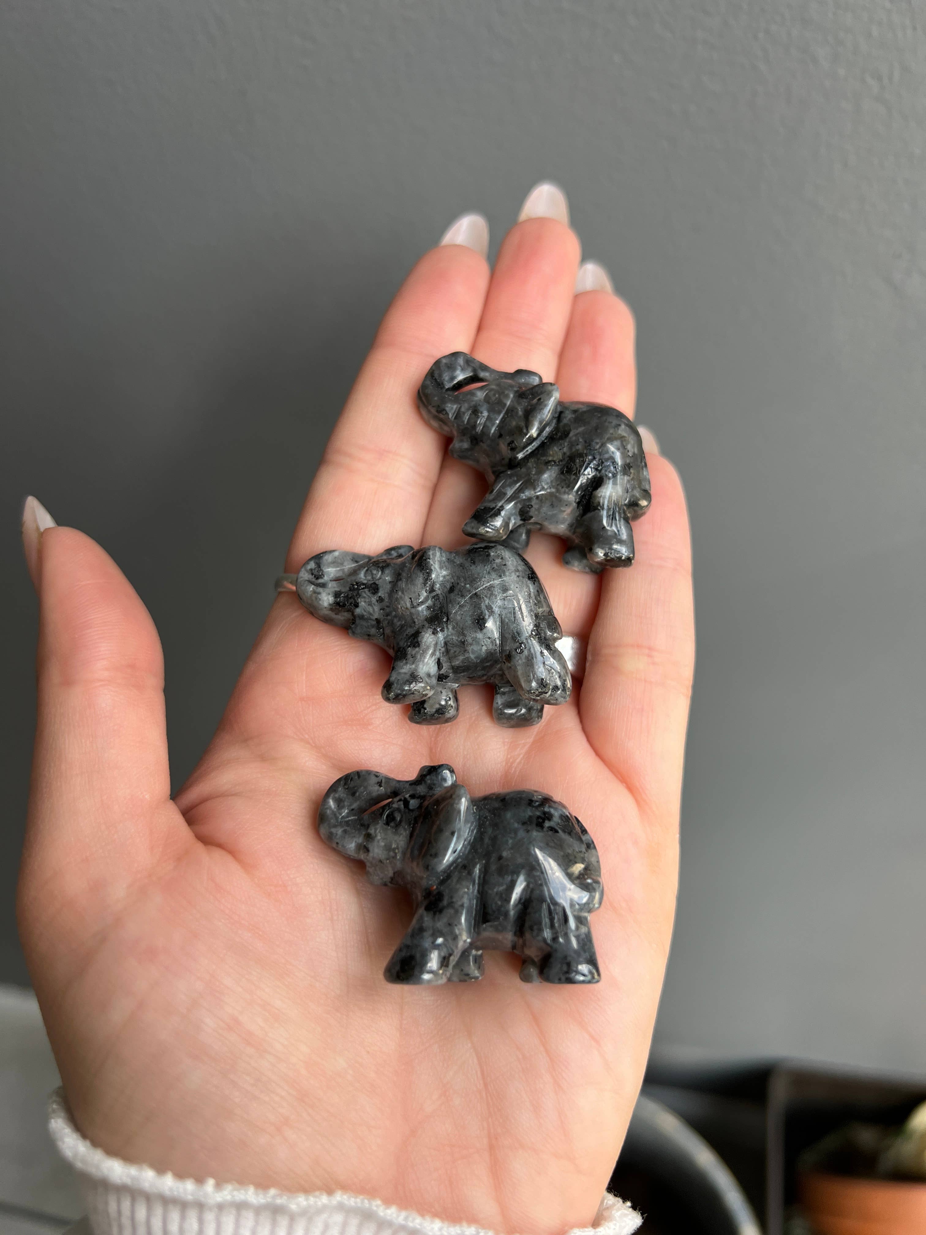 Larvikite Crystal Elephant