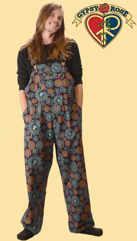 Mushroom Print Unisex Cotton Overalls