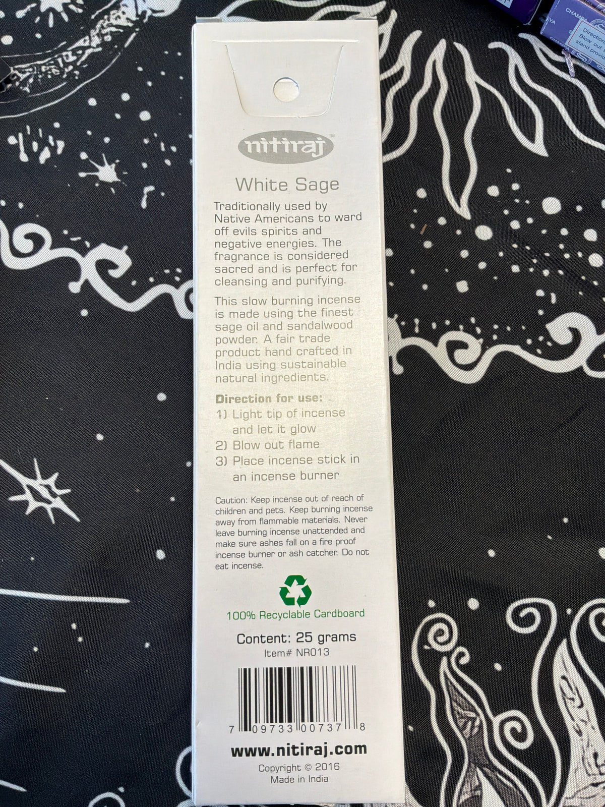 White Sage Natural Incense Sticks by Nitiraj