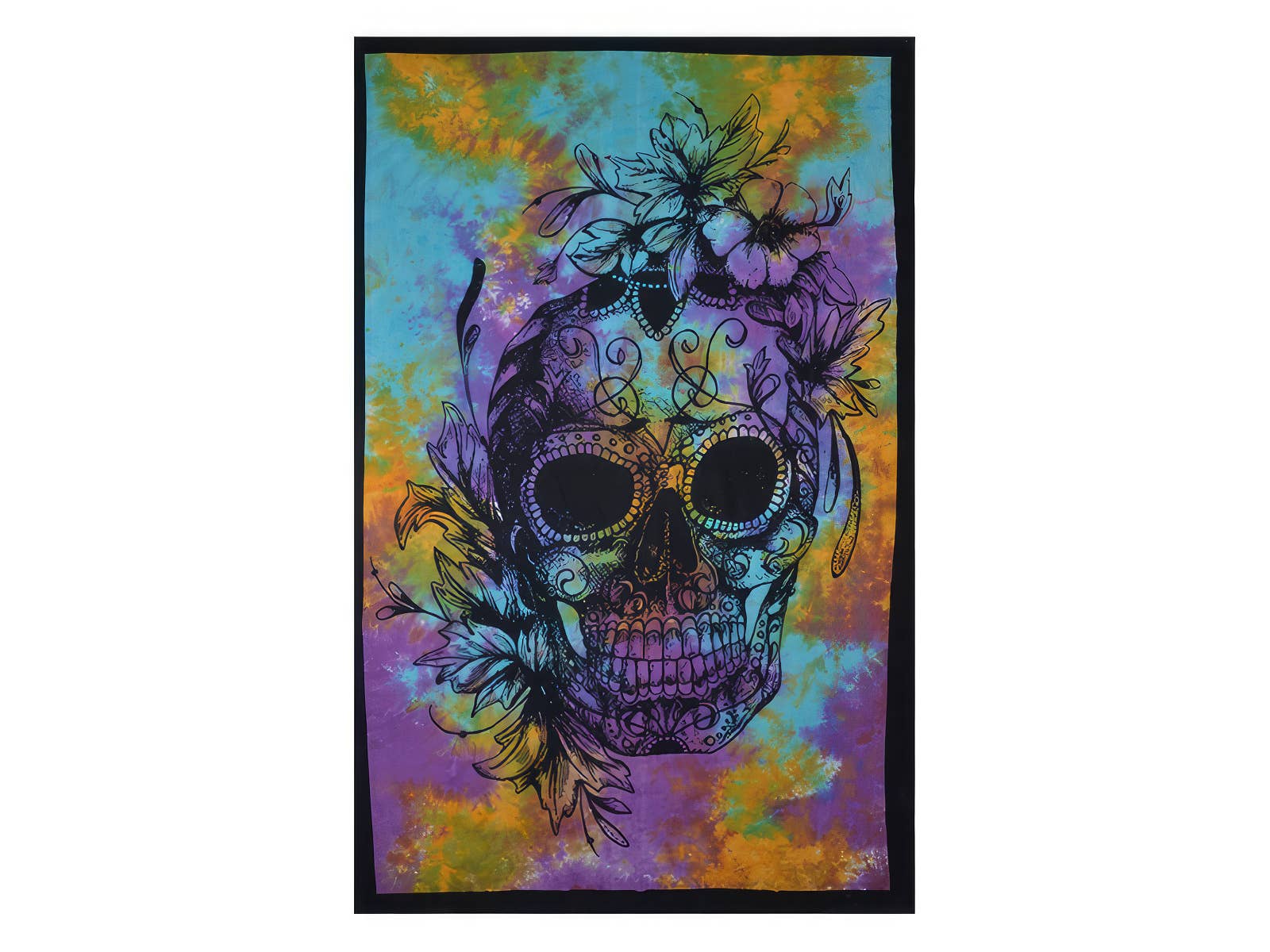 Tye Dye Calavera Skull Twin Tapestry