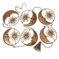 80-Inch Metal Rain Chain with Celestial Crescent Moon & Sun