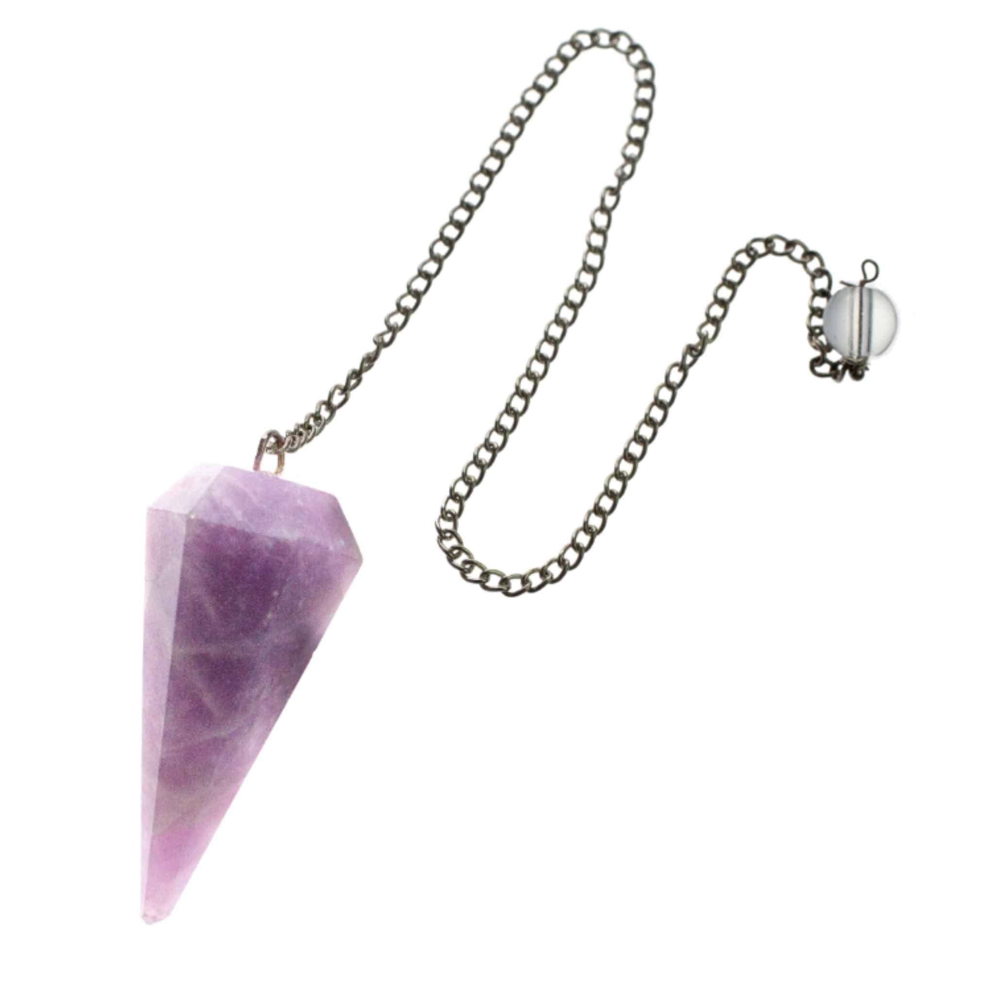 Lepidolite Faceted Pendulum.