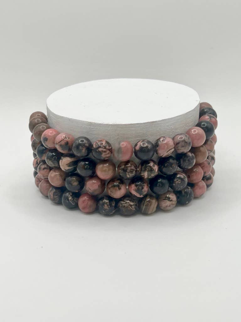 Rhodonite Crystal Bracelet - 8mm