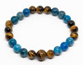 Apatite & Tiger's Eye Beaded Bracelet - Wrist Mala - 8mm
