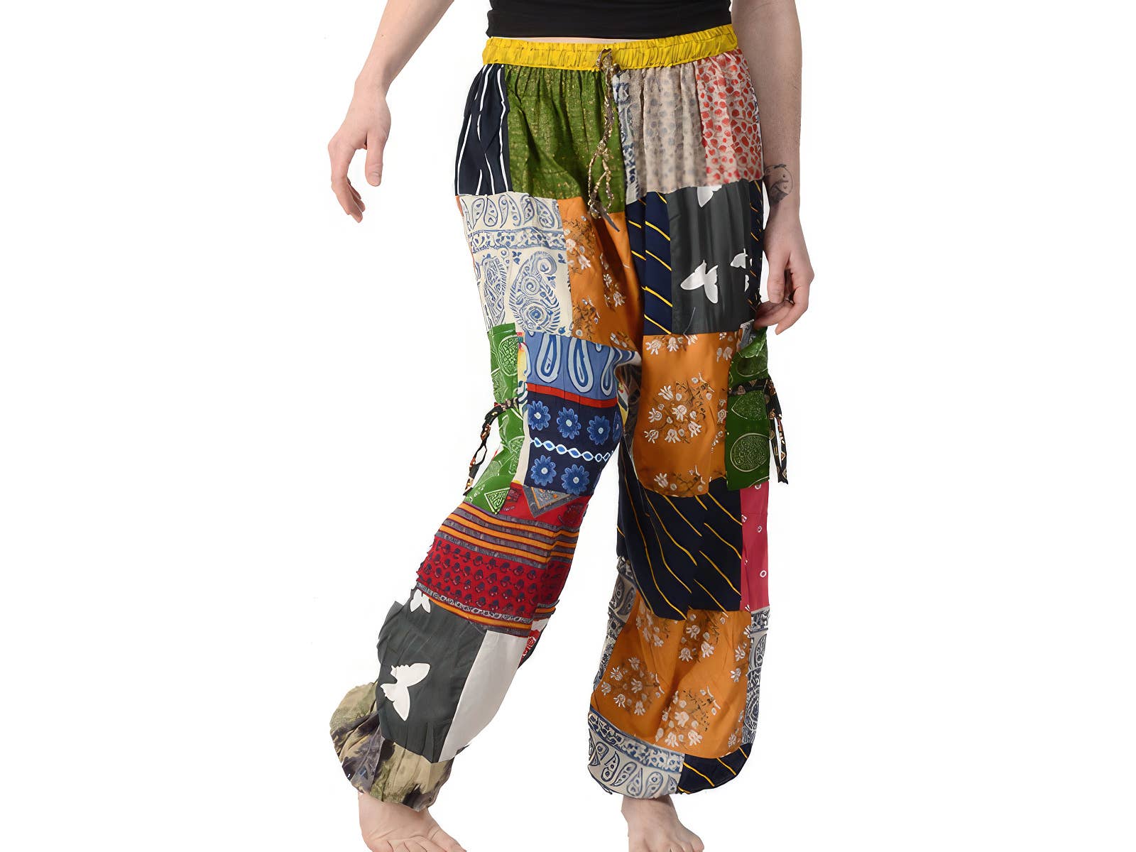 Cotton Patchwork Pants