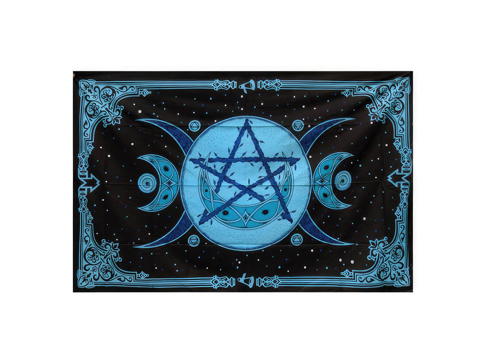 Triple Moon Pentagram Tapestry