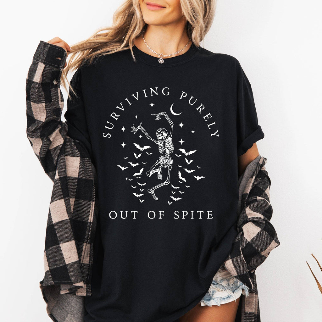 Surviving Purely Out of Spite, Skeleton Bats Halloween Shirt