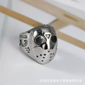 Punk Skull Titanium Steel Ring Men's Unisex Adjustable Ring