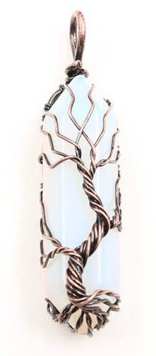 White Opal Tree of Life Necklace