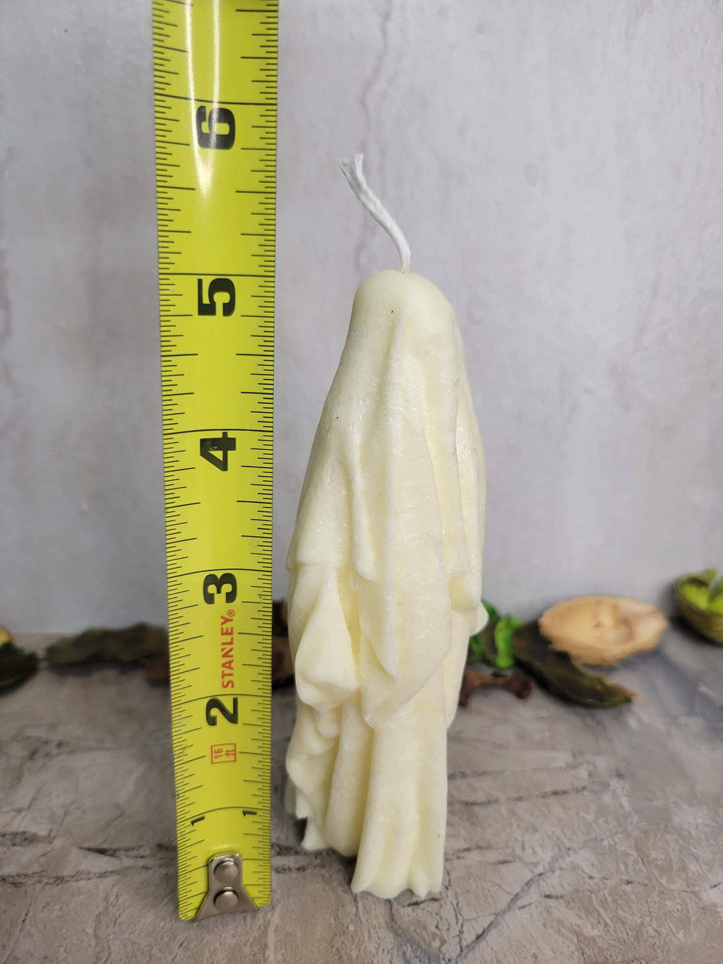 Ghost Handmade Candle , Palm wax Candle ,white Ghost candle