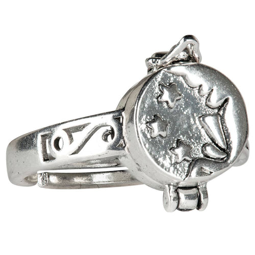 ADJUSTABLE MOON & STAR POISON RING