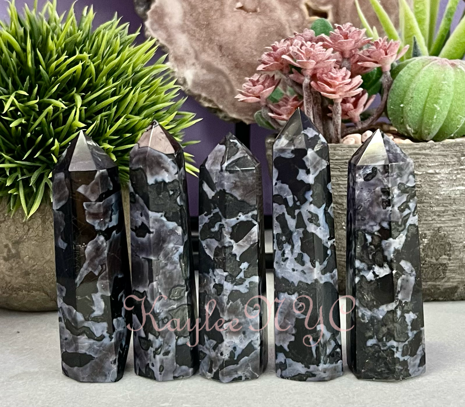 Natural Indigo Gabbro Aka Merlinite Tower