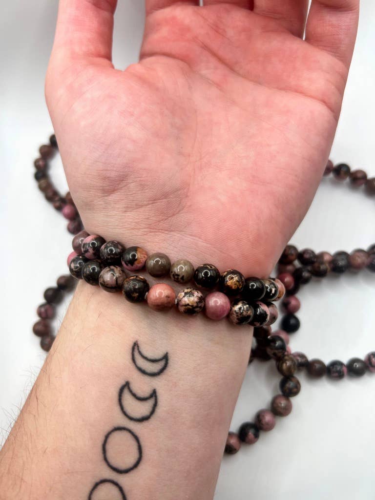 Rhodonite Crystal Bracelet - 8mm