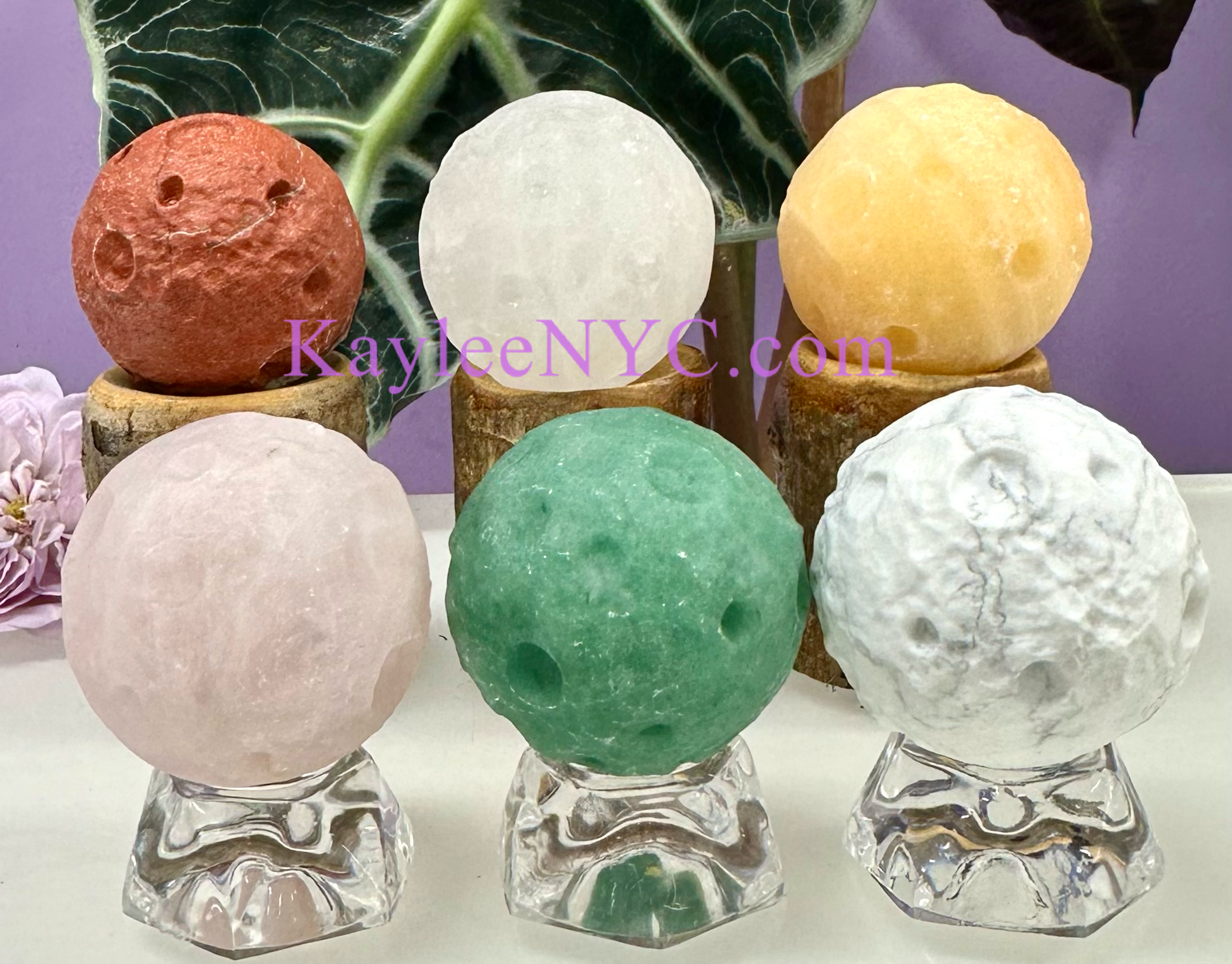 Mix Crystal 40mm Moon Spheres