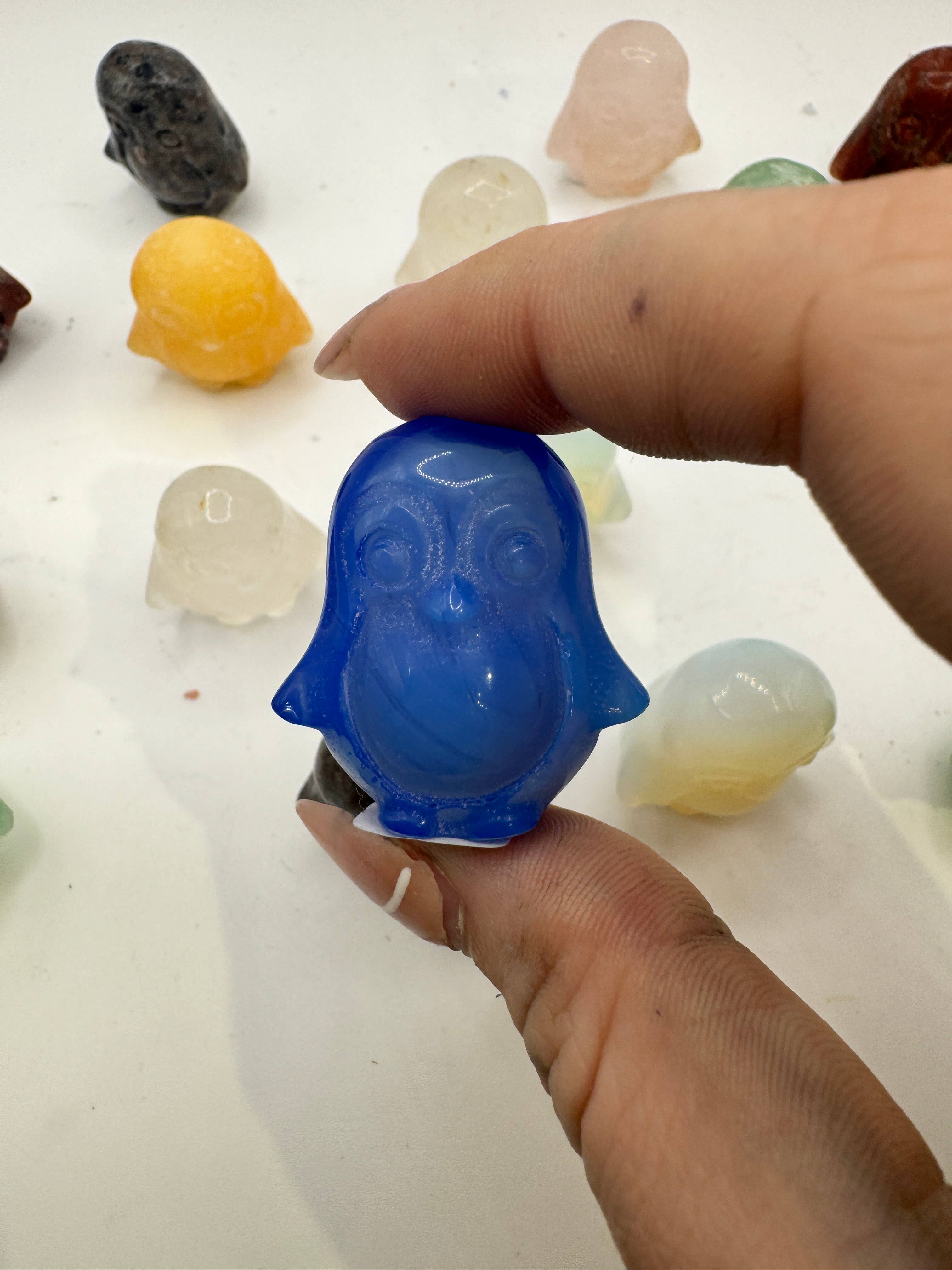 Penguin Crystal Carvings - Assorted Crystal Types