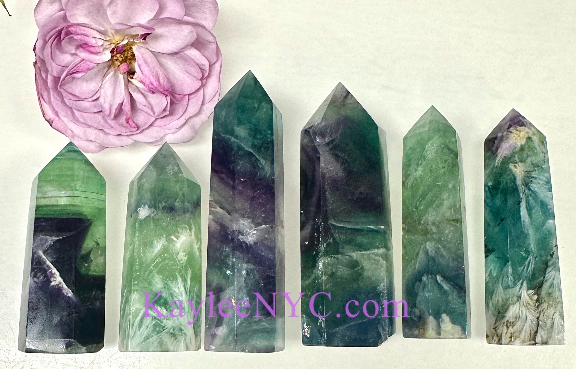 Natural Fluorite Obelisk Tower Point Crystal Healing