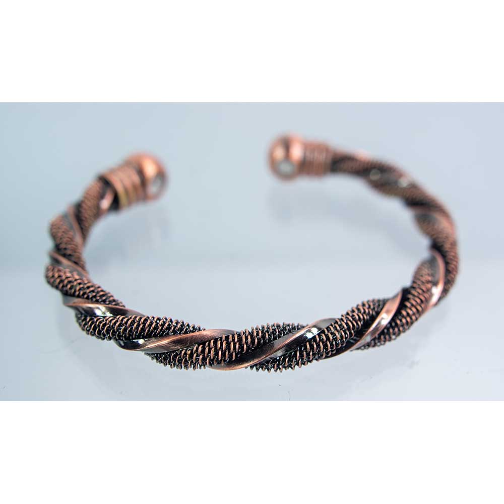 Magnetic Brass Twist Bangle w/ 2 Magnets (Each)