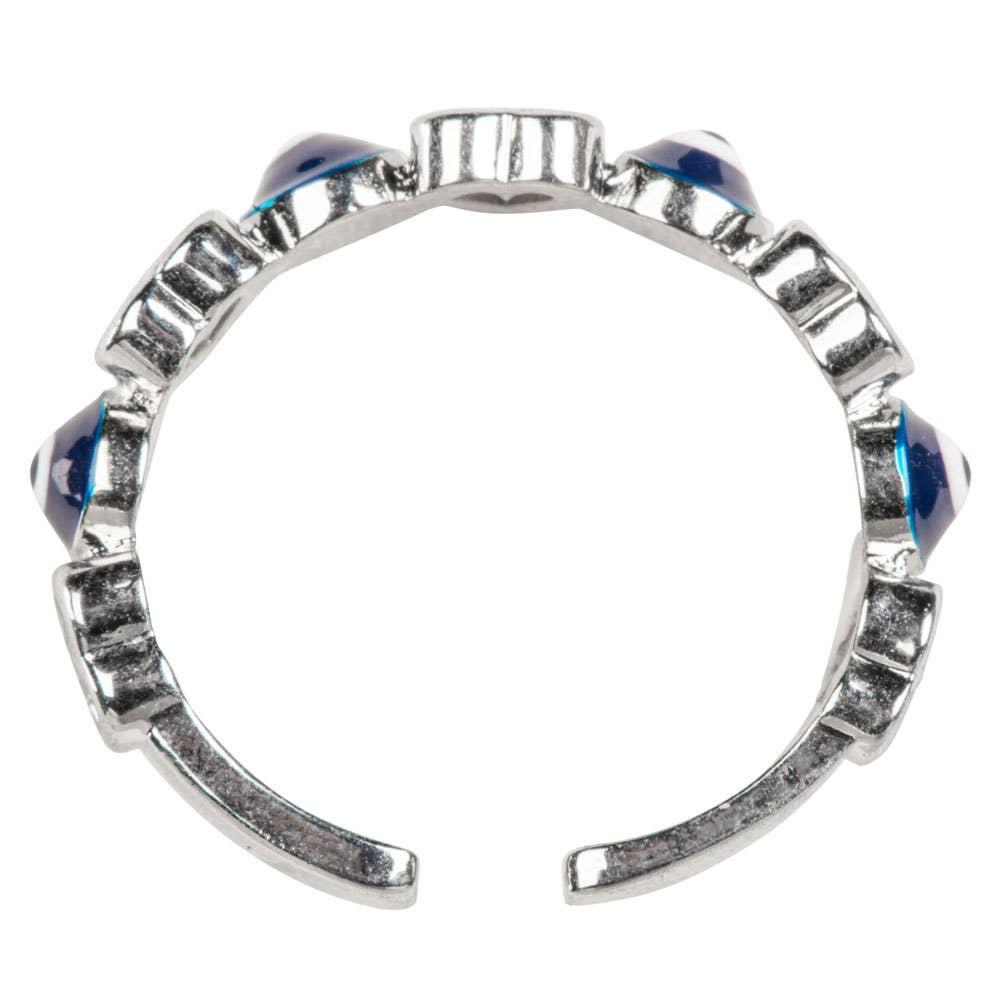 EVIL EYE HEART ADJUSTABLE RING
