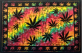 Multi Cannabis Leaves Tye Dye Twin Tapestry