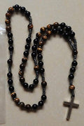 Tiger's Eye & Black Obsidian Rosary - Prayer Beads - 8mm
