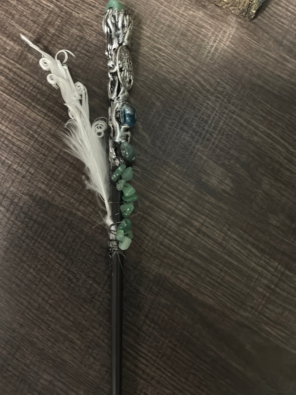 Magic Wand - Green Aventurine Blue Dragon Eye & Tree