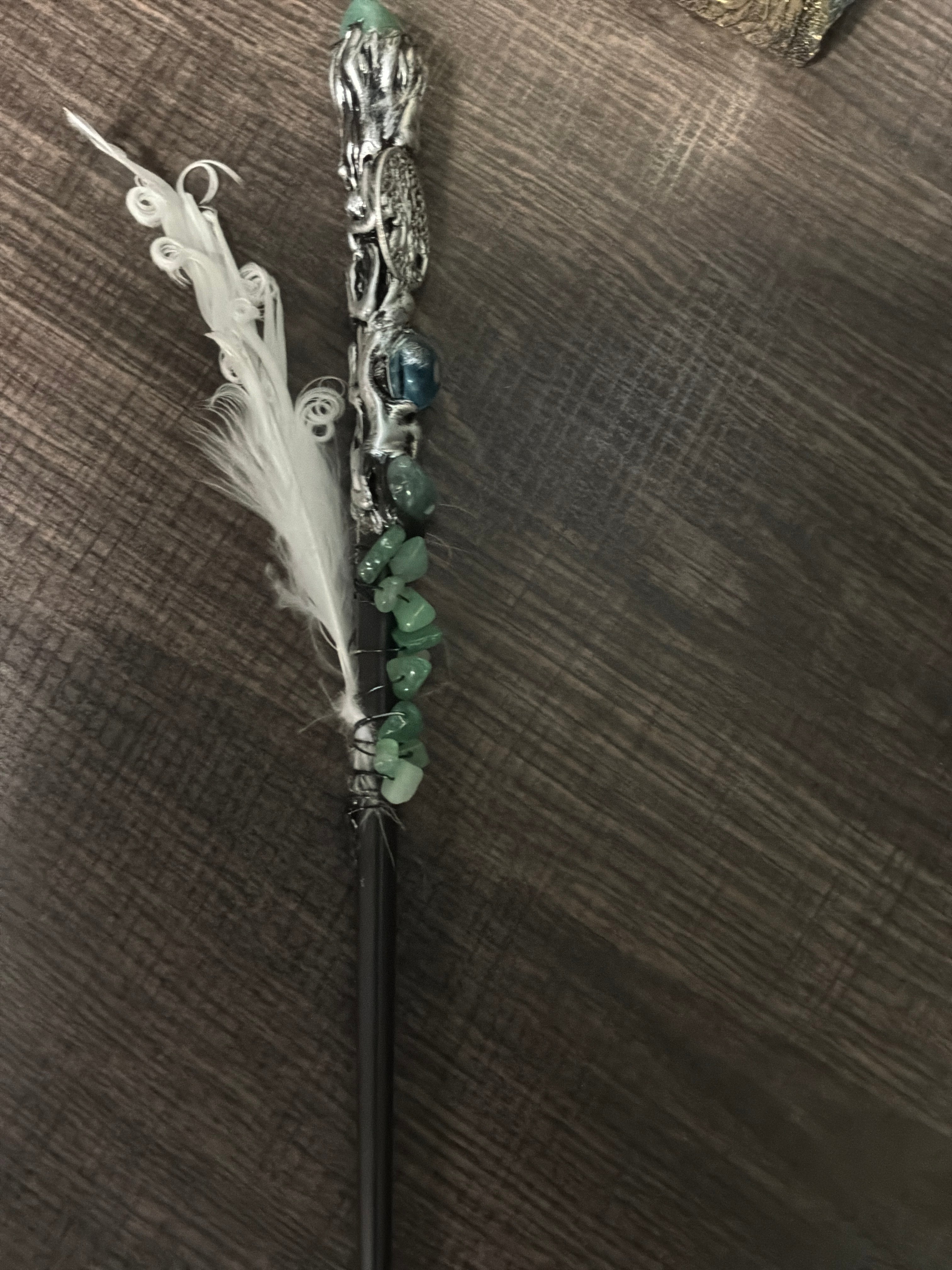 Magic Wand - Green Aventurine Blue Dragon Eye & Tree