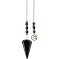 Hexagonal Pendulum Black Obsidian - Pentacle