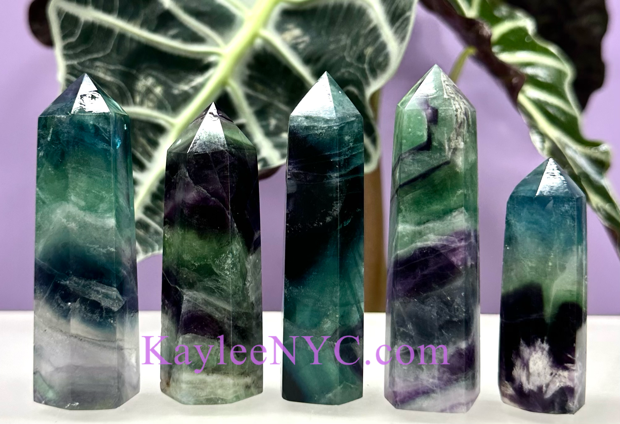 Natural Fluorite Obelisk Tower Point Crystal Healing