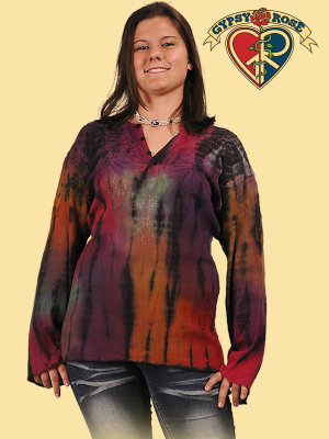 Bright Side of Life Embroidered Crinkle Cotton Tye Dye Kurta