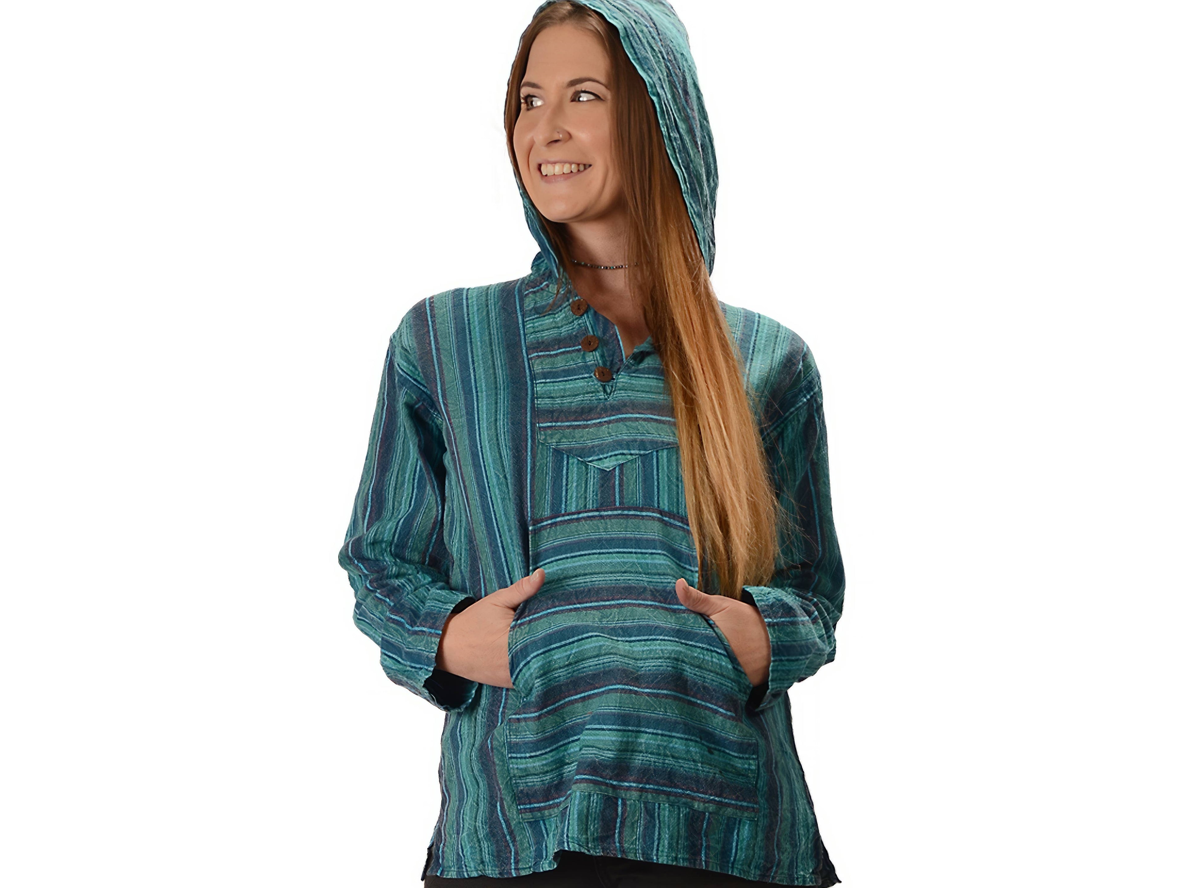 Acidwash Striped Unisex Hoodie