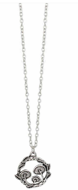 Mushroom Forest Silver Toadstools Necklace