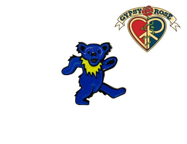 Grateful Dead Blue Dancing Bear 1.25" Lapel Pin